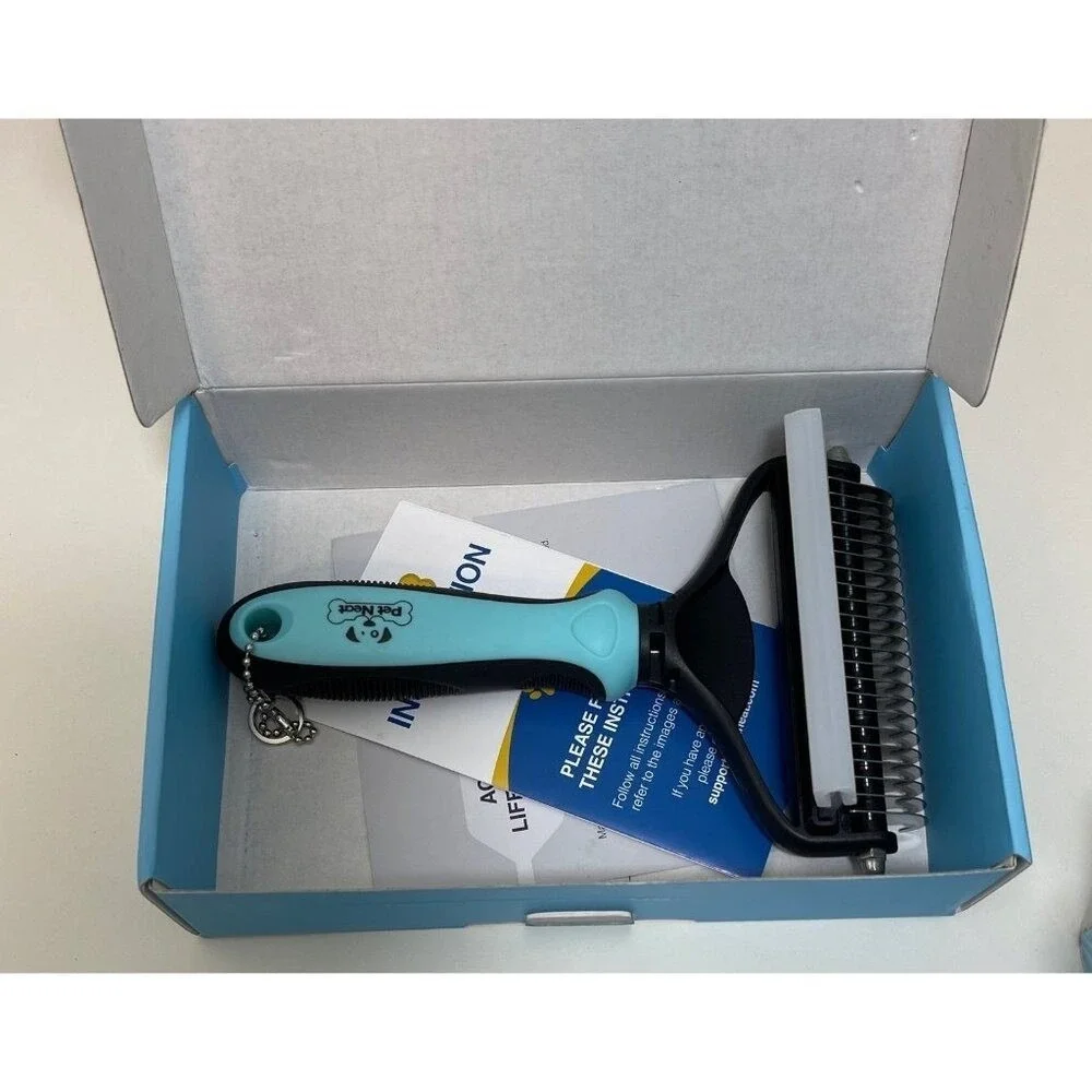 Pet Neat‎ Grooming Tool Undercoat Rake Deshedding Dematting Brush for Dogs Cats